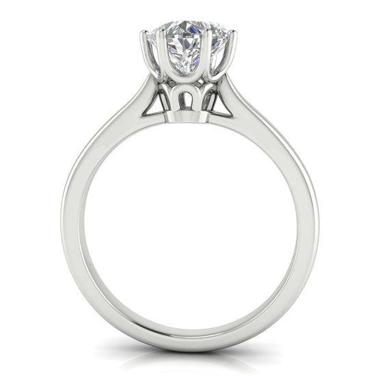 Crown Heart Shaped Lab Diamond Engagement Ring