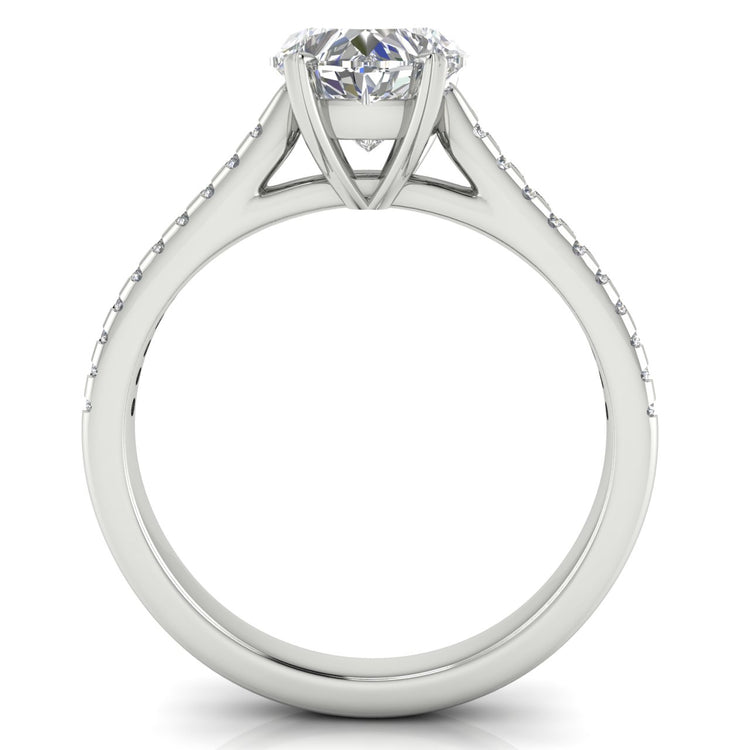 Inset Style Heart Shaped Moissanite Engagement Ring