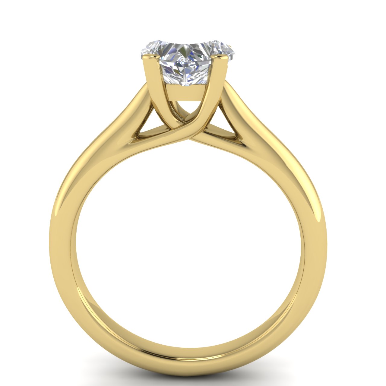 Bypass Basket Heart Shaped Lab Diamond Engagement Ring