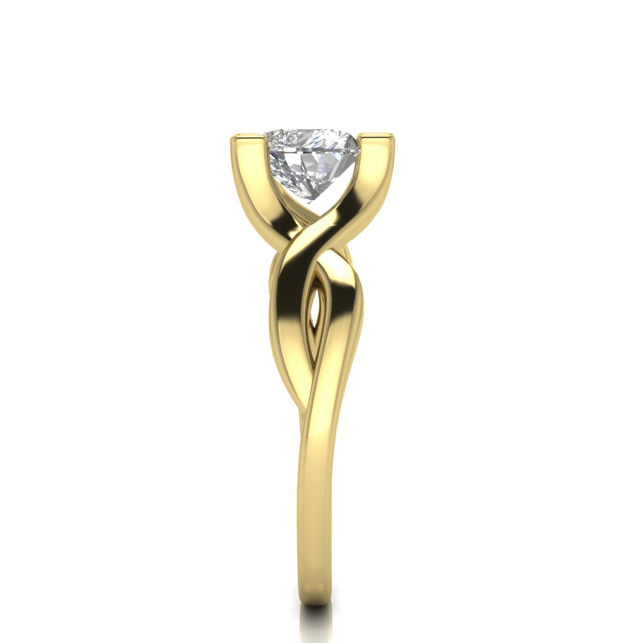 Twisted Shank Heart Shaped Lab Diamond Engagement Ring