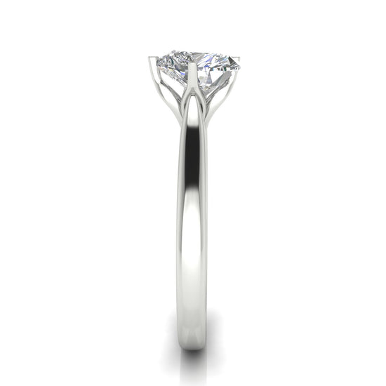 Lotus Prong Heart Shaped Lab Diamond Engagement Ring