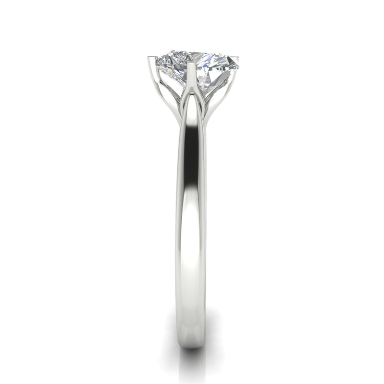 Lotus Prong Heart Shaped Lab Diamond Engagement Ring