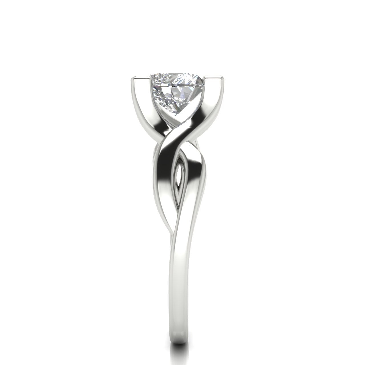 Twisted Shank Heart Shaped Lab Diamond Engagement Ring