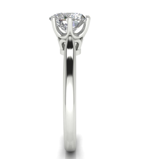 Crown Heart Shaped Lab Diamond Engagement Ring