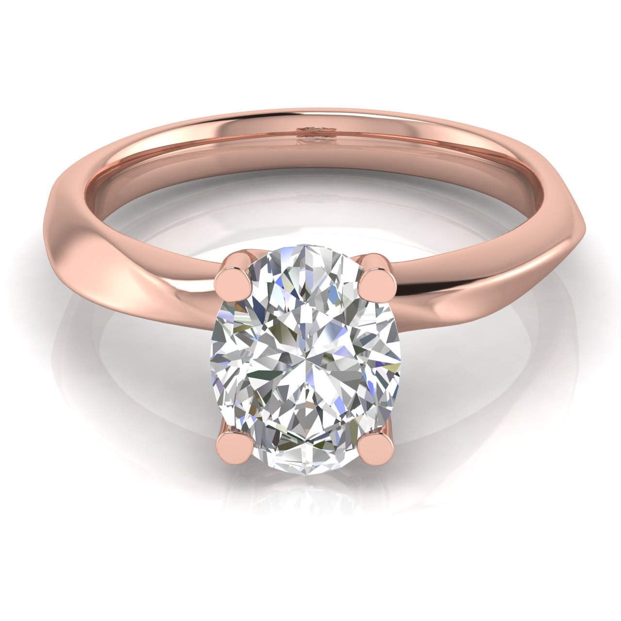 Knife Edge Crossover Oval Cut Lab Diamond Engagement Ring