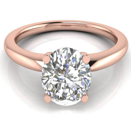 Modern Oval Cut Lab Diamond Engagement Ring