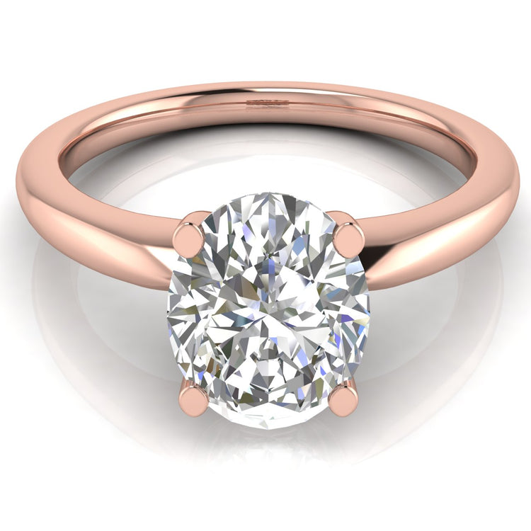 Modern Oval Cut Lab Diamond Engagement Ring