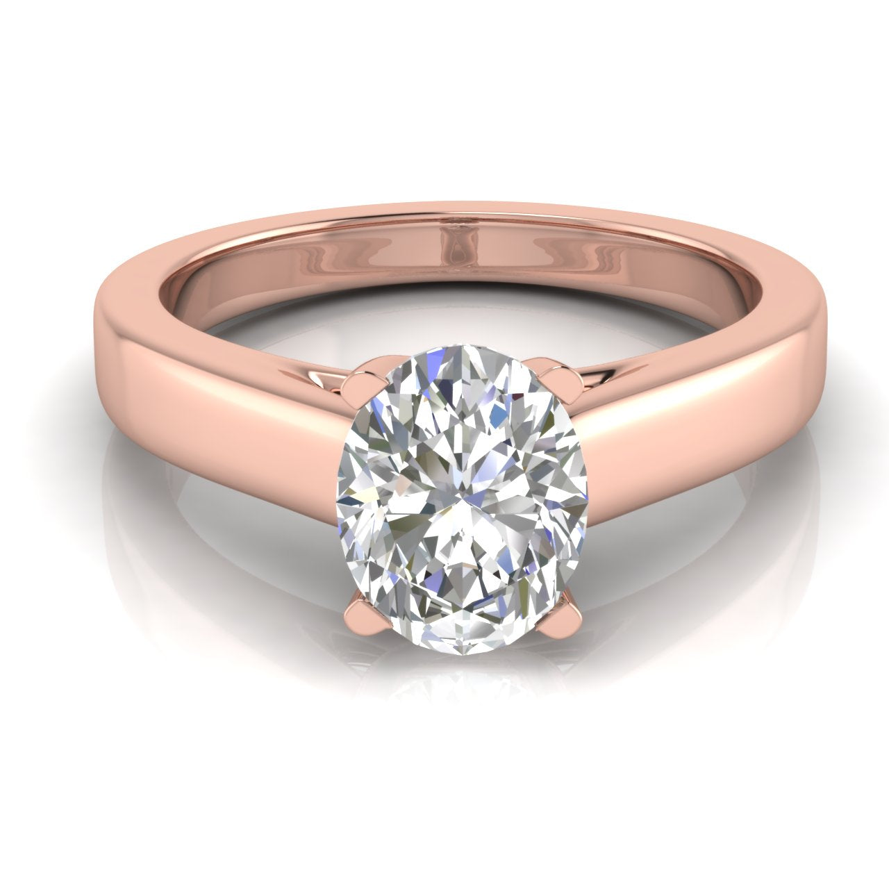 Crossover Basket Oval Moissanite Engagement Ring