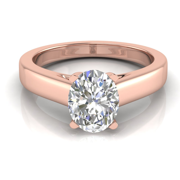 Crossover Basket Oval Lab Diamond Engagement Ring