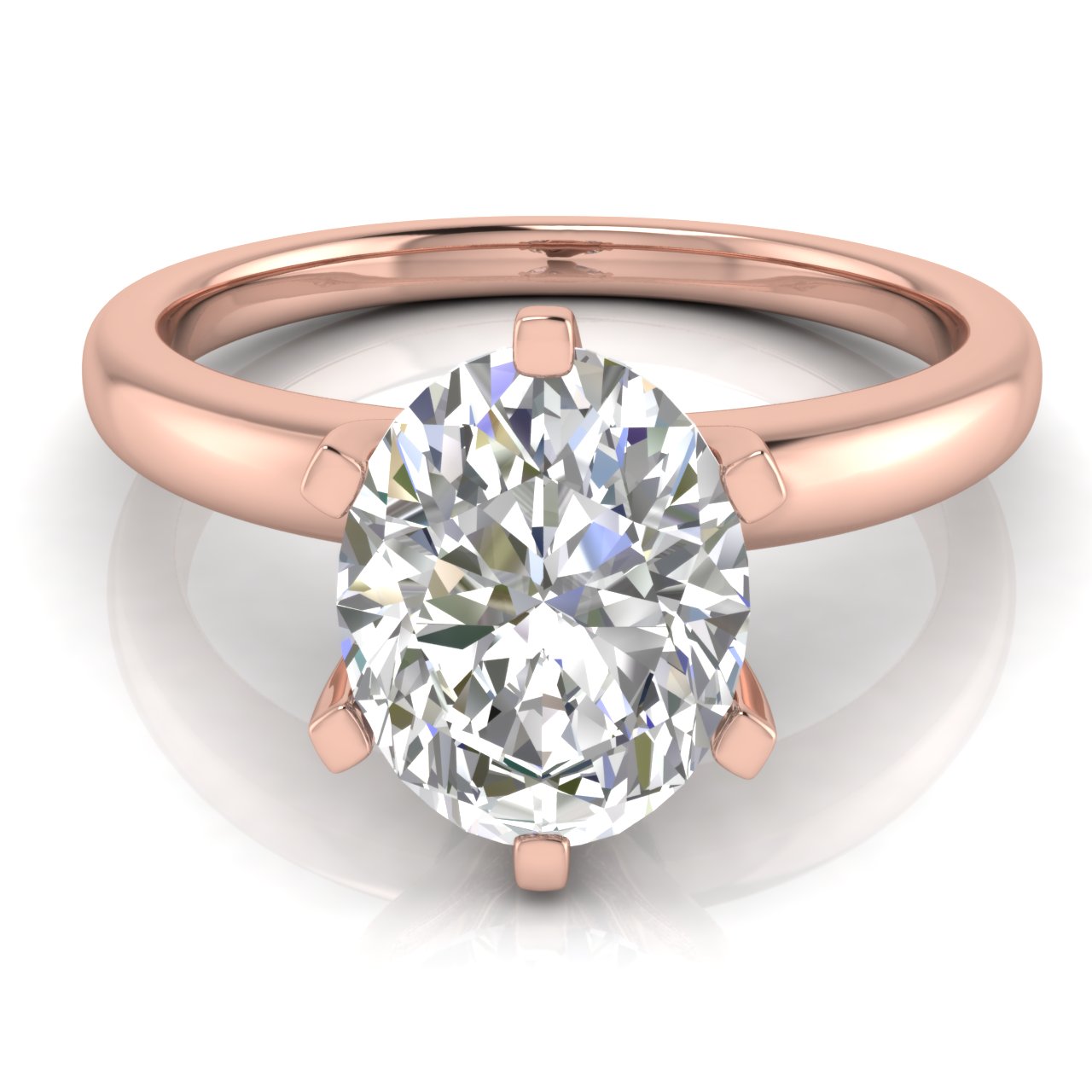 Elegant 6 Prong Oval Moissanite Engagement Ring