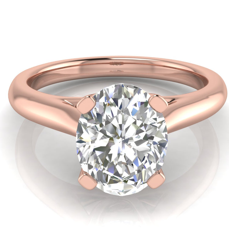 Bypass Basket Oval Lab Diamond Engagement Ring