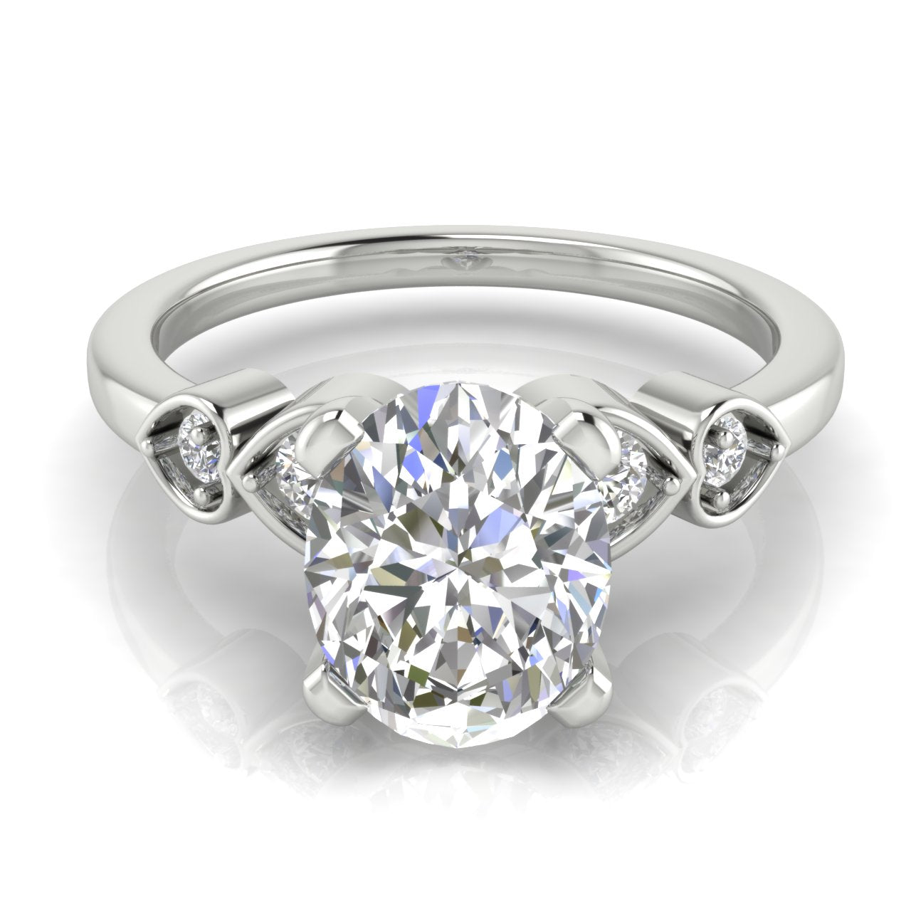 Romance Oval Moissanite Engagement Ring