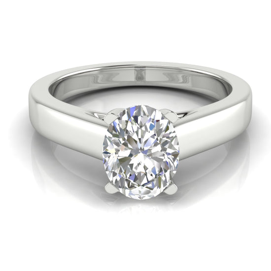 Crossover Basket Oval Lab Diamond Engagement Ring