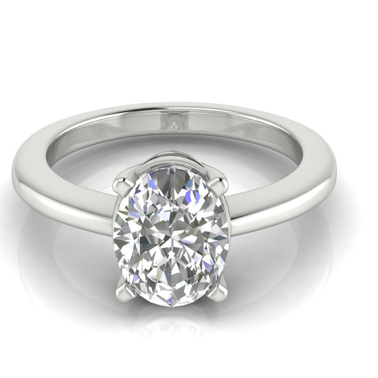 4 Prong Basket Oval Moissanite Engagement Ring