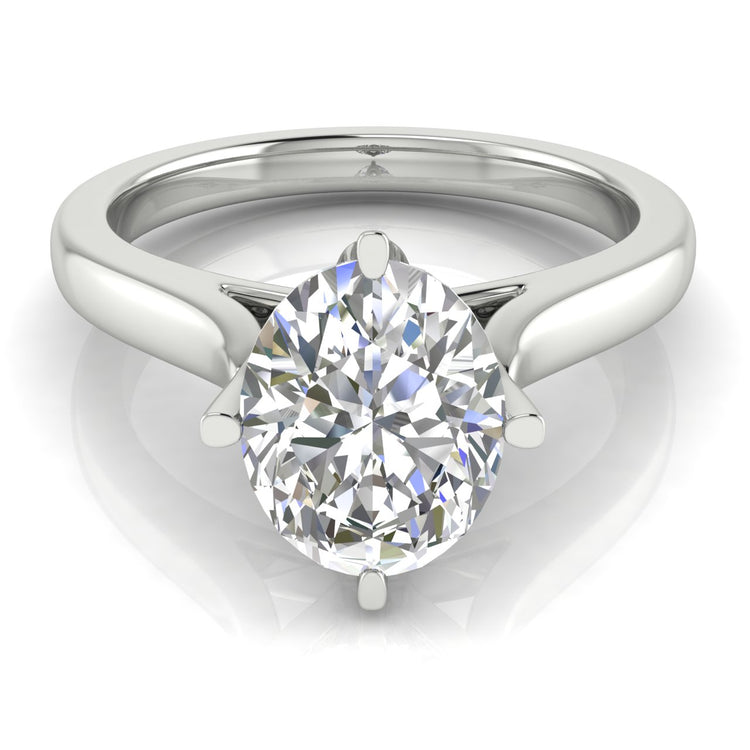 Lotus Prong Oval  Engagement Ring | Moissanite | Lab Grown Diamond