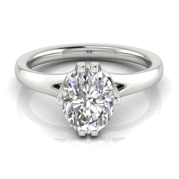 Suspended Oval Cut Lab Diamond Engagement Ring 