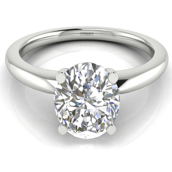 Modern Oval Cut Lab Diamond Engagement Ring