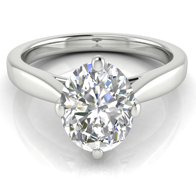 Hidden Accent Oval  Engagement Ring | Moissanite | Lab Grown Diamond