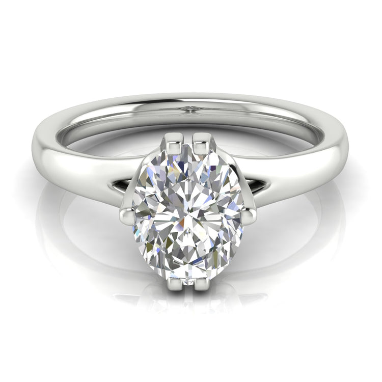 Suspended Oval Cut  Engagement Ring | Moissanite | Lab Grown Diamond