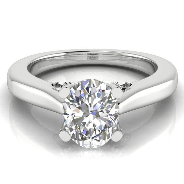 Bridge Paved Oval  Engagement Ring | Moissanite | Lab Grown Diamond