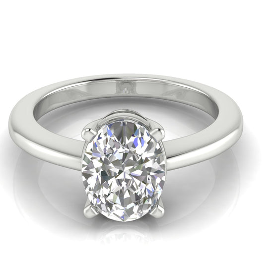 4 Prong Basket Oval Lab Diamond Engagement Ring