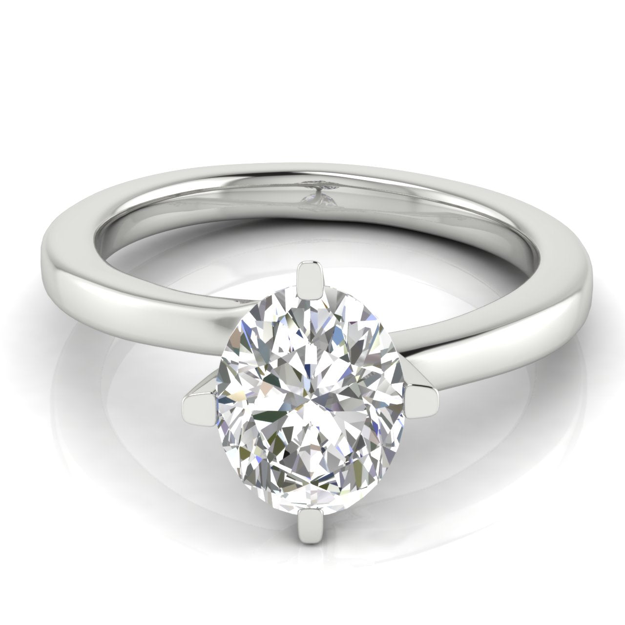 Bypass Oval Moissanite Engagement Ring