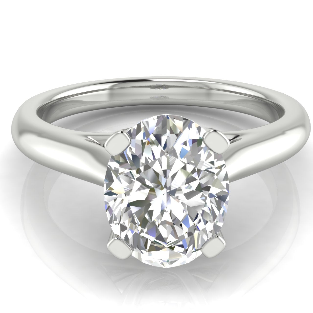 Bypass Basket Oval Moissanite Engagement Ring