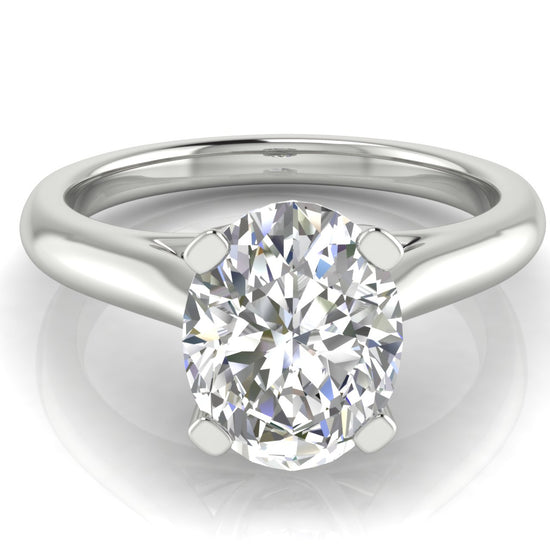 Bypass Basket Oval Lab Diamond Engagement Ring