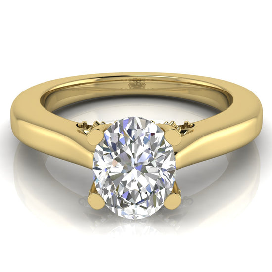 Bridge Paved Oval Moissanite Engagement Ring