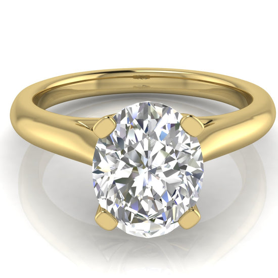 Bypass Basket Oval Moissanite Engagement Ring