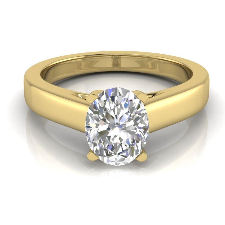 Crossover Basket Oval Lab Diamond Engagement Ring