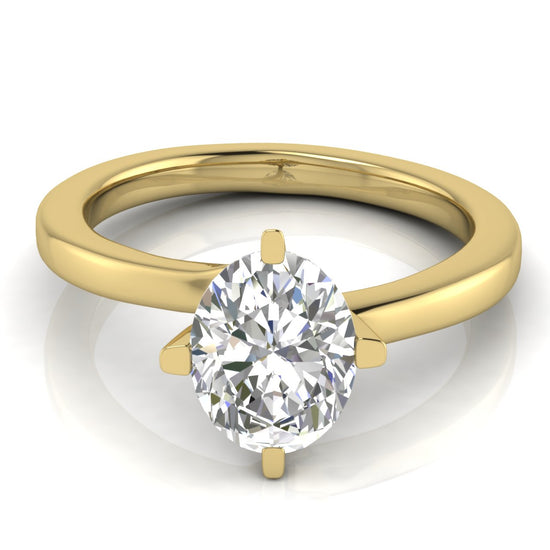 Bypass Oval Moissanite Engagement Ring