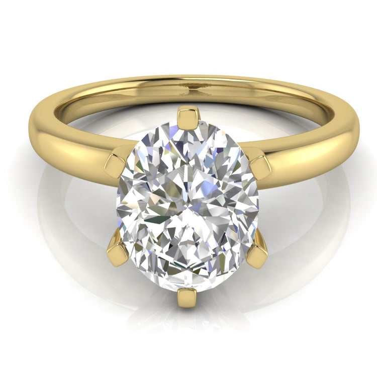 Elegant 6 Prong Oval Moissanite Engagement Ring