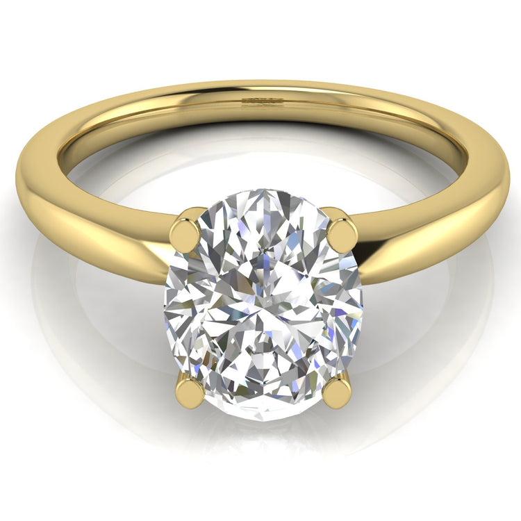 Modern Oval Cut Lab Diamond Engagement Ring