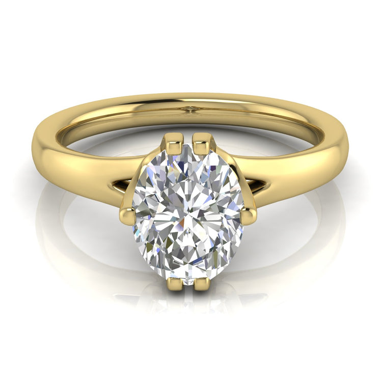 Suspended Oval Cut Lab Diamond Engagement Ring