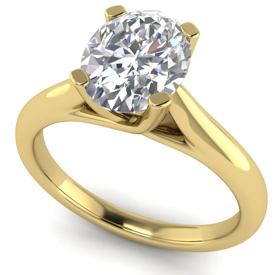 Bypass Basket Oval Lab Diamond Engagement Ring