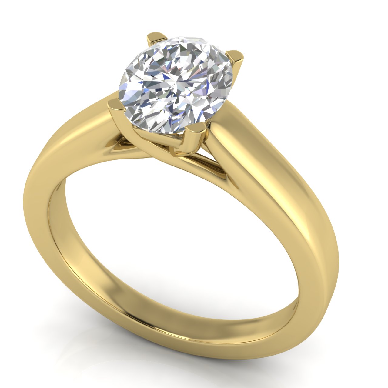 Crossover Basket Oval Lab Diamond Engagement Ring