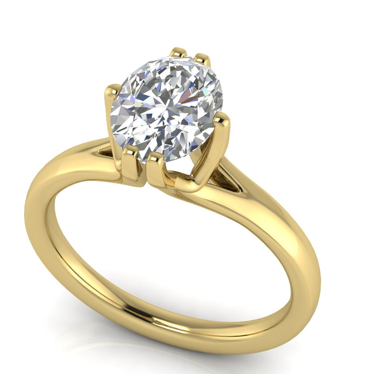 Suspended Oval Cut Lab Diamond Engagement Ring