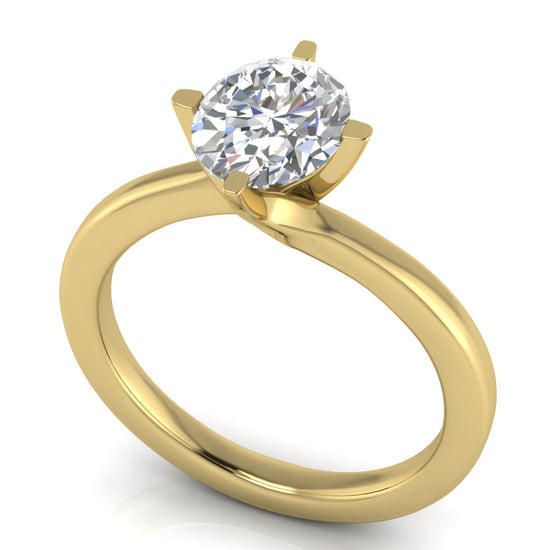 Bypass Oval Lab Diamond Engagement Ring