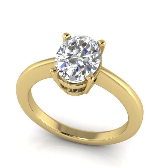 4 Prong Basket Oval Lab Diamond Engagement Ring