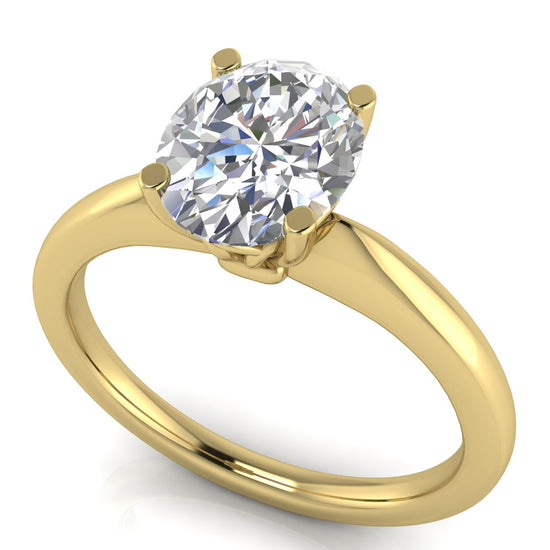 Modern Oval Cut Lab Diamond Engagement Ring