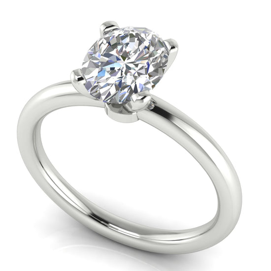 Classic Oval Cut Lab Diamond Engagement Ring