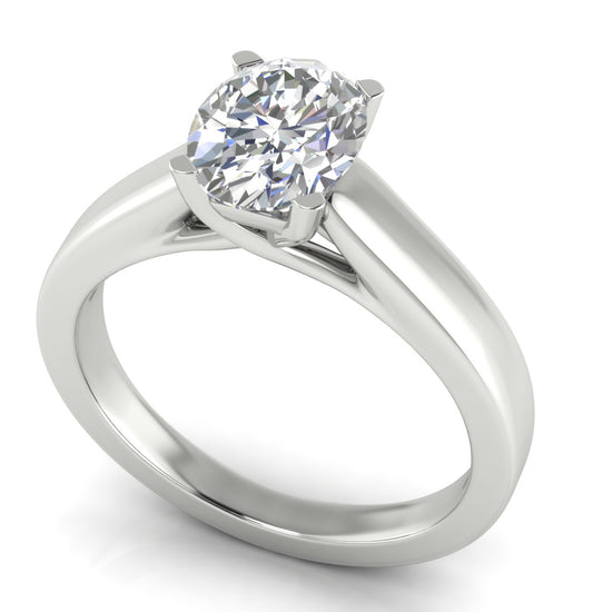 Crossover Basket Oval Moissanite Engagement Ring