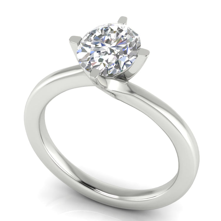 Bypass Oval Moissanite Engagement Ring