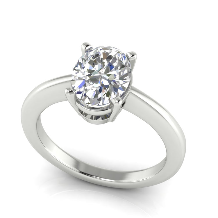 4 Prong Basket Oval Moissanite Engagement Ring