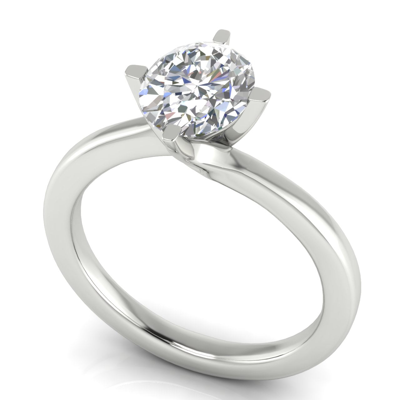 Bypass Oval Lab Diamond Engagement Ring