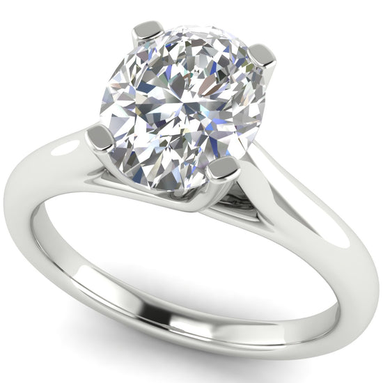 Bypass Basket Oval Lab Diamond Engagement Ring