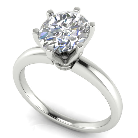 Elegant 6 Prong Oval Moissanite Engagement Ring