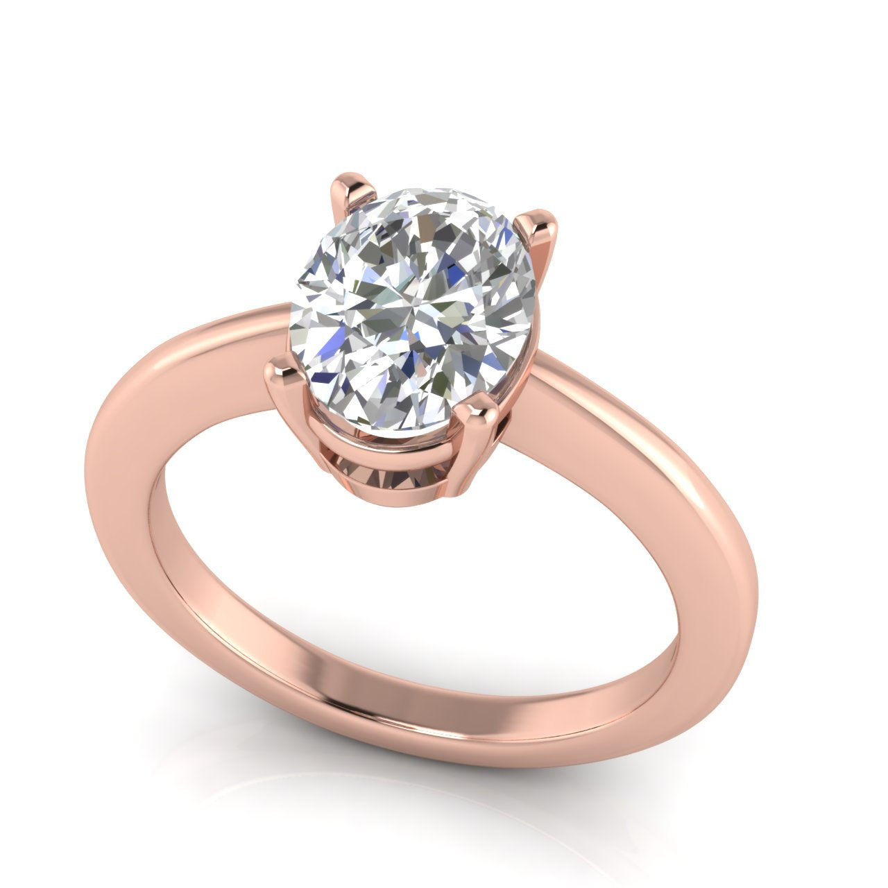 4 Prong Basket Oval Moissanite Engagement Ring