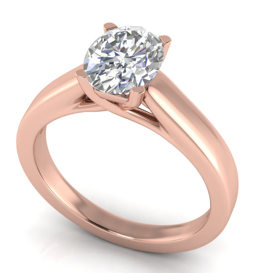 Crossover Basket Oval Lab Diamond Engagement Ring